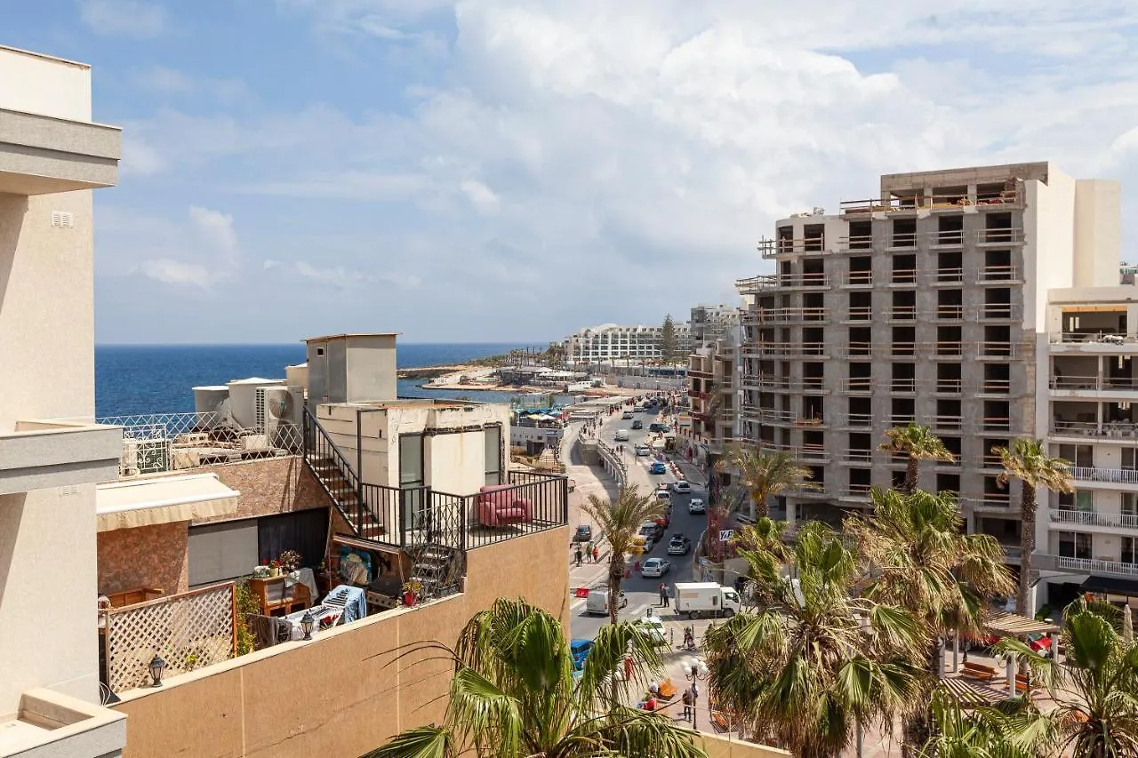 Appartamento Spacious Designer Apt With Private Seaview Balcony By 360 Estates Buġibba
